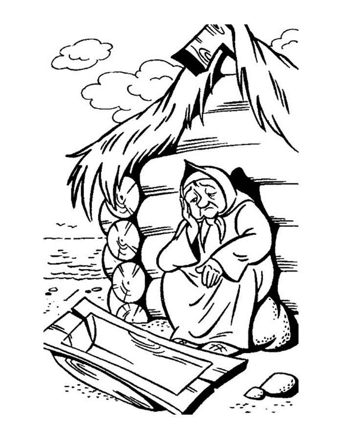 Раскраска из серии Сказка о рыбаке и рыбке